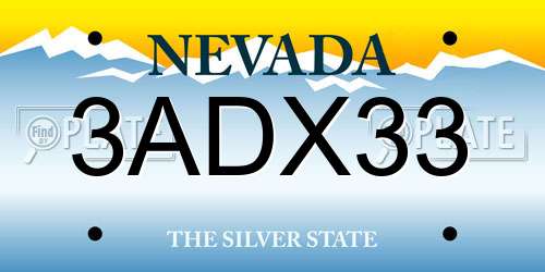 3ADX33 Nevada License Plate