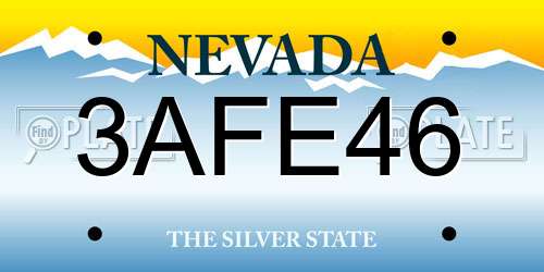3AFE46 Nevada License Plate