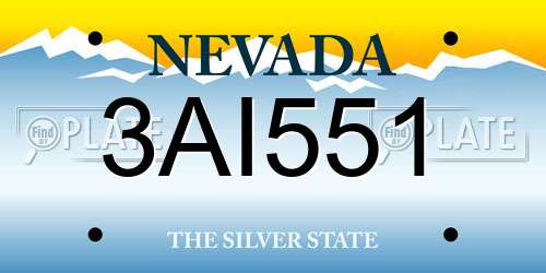 3AI551 Nevada License Plate