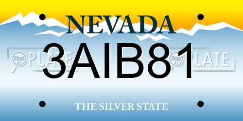 3AIB81 Nevada License Plate