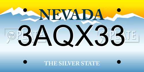 3AQX33 Nevada License Plate