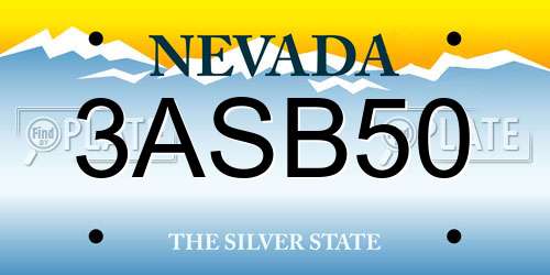 3ASB50 Nevada License Plate