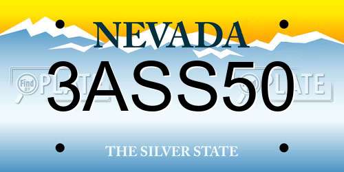 3ASS50 Nevada License Plate