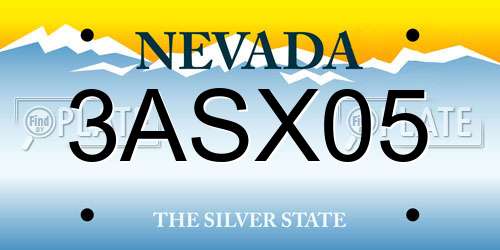 3ASX05 Nevada License Plate