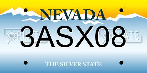 3ASX08 Nevada License Plate