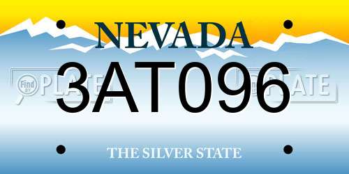 3AT096 Nevada License Plate