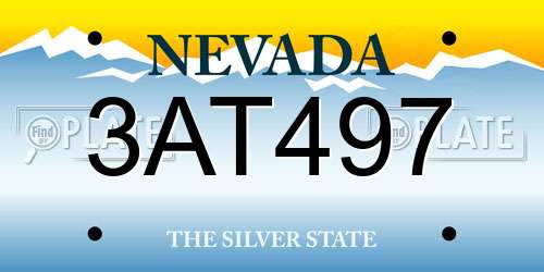 3AT497 Nevada License Plate