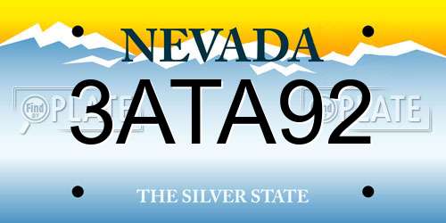 3ATA92 Nevada License Plate