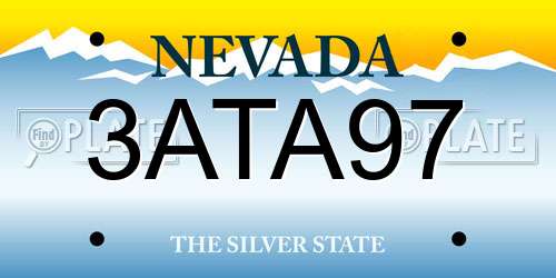 3ATA97 Nevada License Plate
