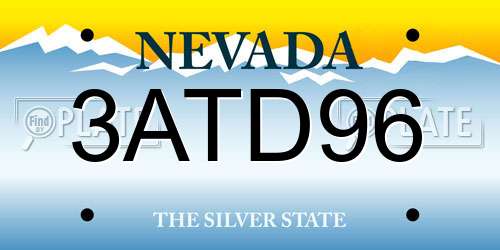3ATD96 Nevada License Plate