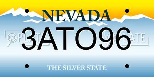 3ATO96 Nevada License Plate