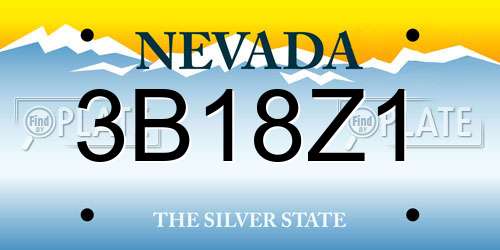3B18Z1 Nevada License Plate