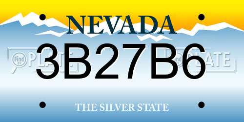 3B27B6 Nevada License Plate