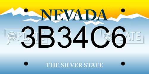 3B34C6 Nevada License Plate