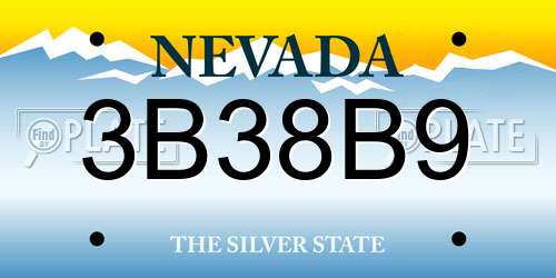 3B38B9 Nevada License Plate