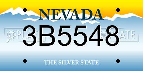 3B5548 Nevada License Plate