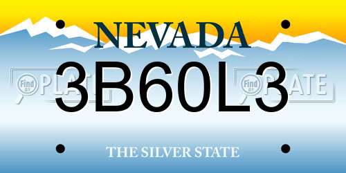 3B60L3 Nevada License Plate