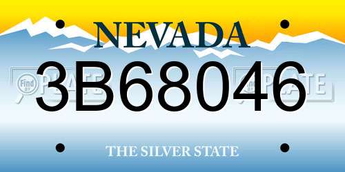 3B68046 Nevada License Plate