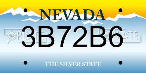 3B72B6 Nevada License Plate