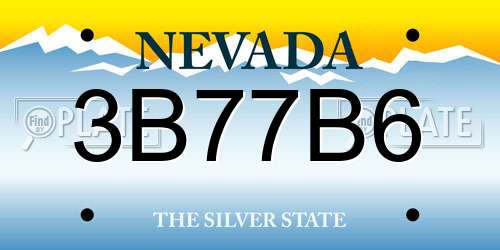 3B77B6 Nevada License Plate