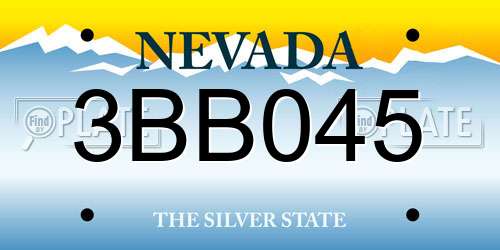 3BB045 Nevada License Plate