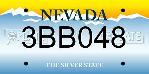 3BB048 Nevada License Plate