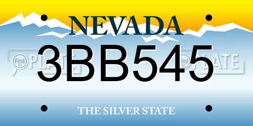 3BB545 Nevada License Plate
