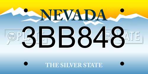 3BB848 Nevada License Plate