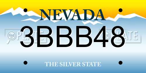 3BBB48 Nevada License Plate