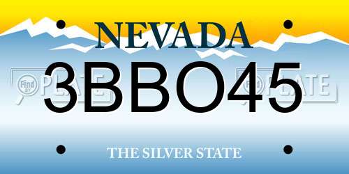 3BBO45 Nevada License Plate
