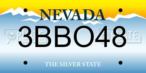 3BBO48 Nevada License Plate