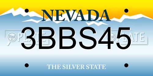 3BBS45 Nevada License Plate