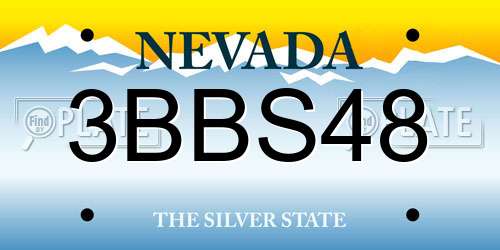 3BBS48 Nevada License Plate