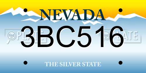 3BC516 Nevada License Plate