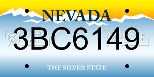 3BC6149 Nevada License Plate