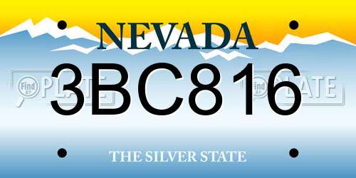 3BC816 Nevada License Plate