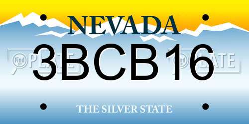 3BCB16 Nevada License Plate