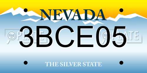 3BCE05 Nevada License Plate
