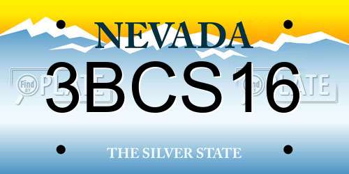 3BCS16 Nevada License Plate