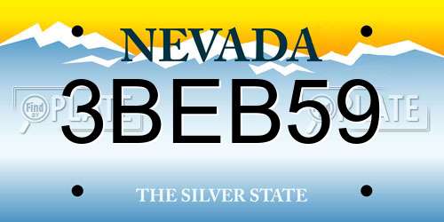 3BEB59 Nevada License Plate
