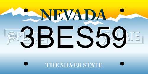 3BES59 Nevada License Plate