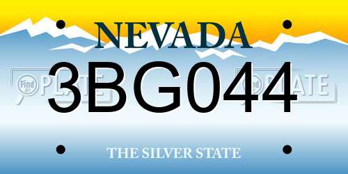 3BG044 Nevada License Plate