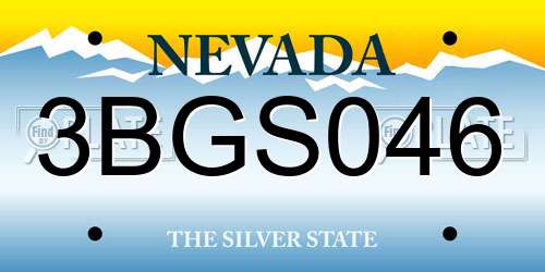 3BGS046 Nevada License Plate