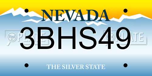 3BHS49 Nevada License Plate