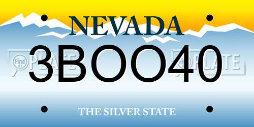 3BOO40 Nevada License Plate