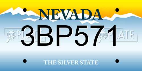 3BP571 Nevada License Plate