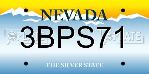 3BPS71 Nevada License Plate