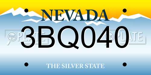 3BQ040 Nevada License Plate