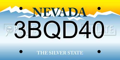 3BQD40 Nevada License Plate