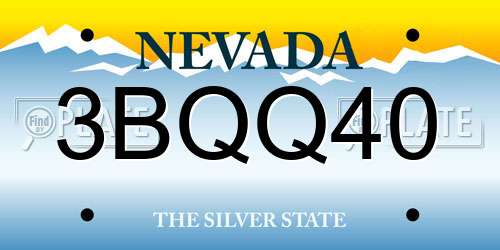 3BQQ40 Nevada License Plate